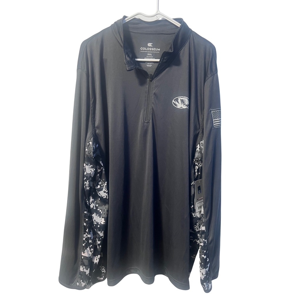 Colosseum Mizzou Pullover Mens XXL Grey Camo NWT